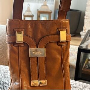 Michael Kors Brown Leather Messenger Bag
